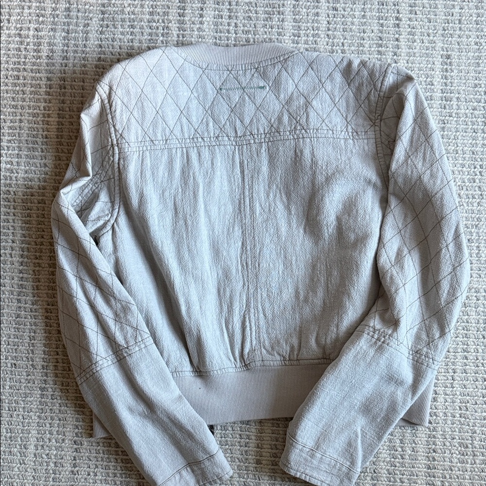MKT Studio Light Gray Quilted Bomber Jacket - Picture 3 of 3